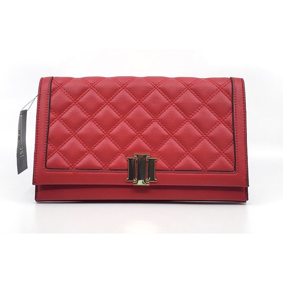 INC International Concepts Handbags - New Inc Red Jeenn Quilted Clutch $59.50